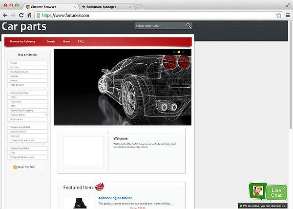 Fortune 3 live chat-integration aktiv