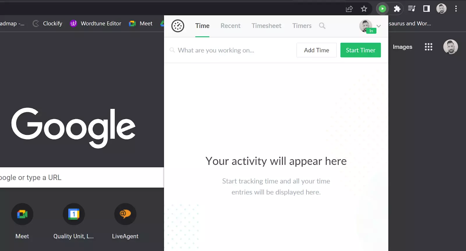 Everhour tidsregistreringsudvidelse