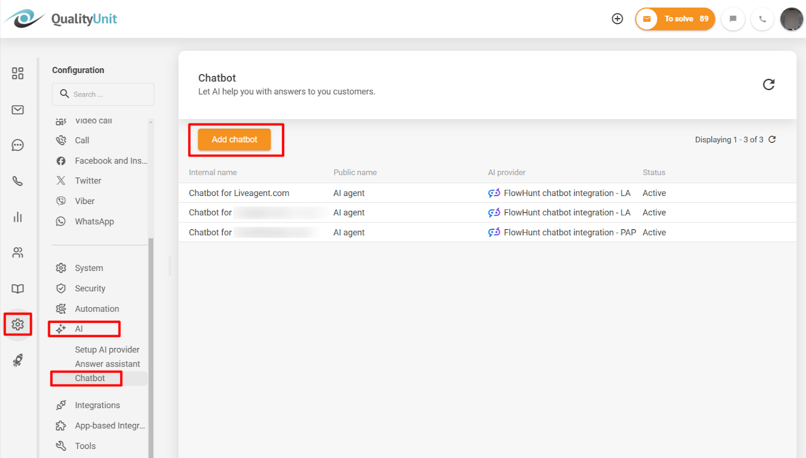 Tilføjelse af FlowHunt AI chatbot
