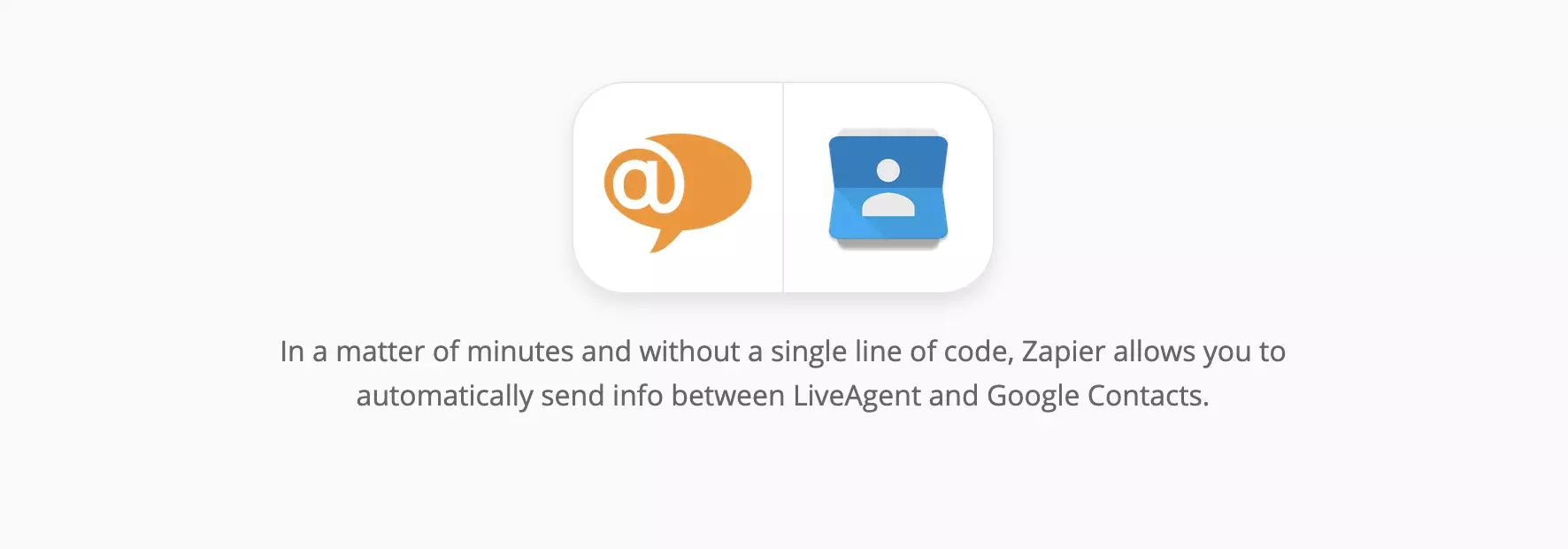 LiveAgent og Google Kontakter-integrationssiden på Zapier