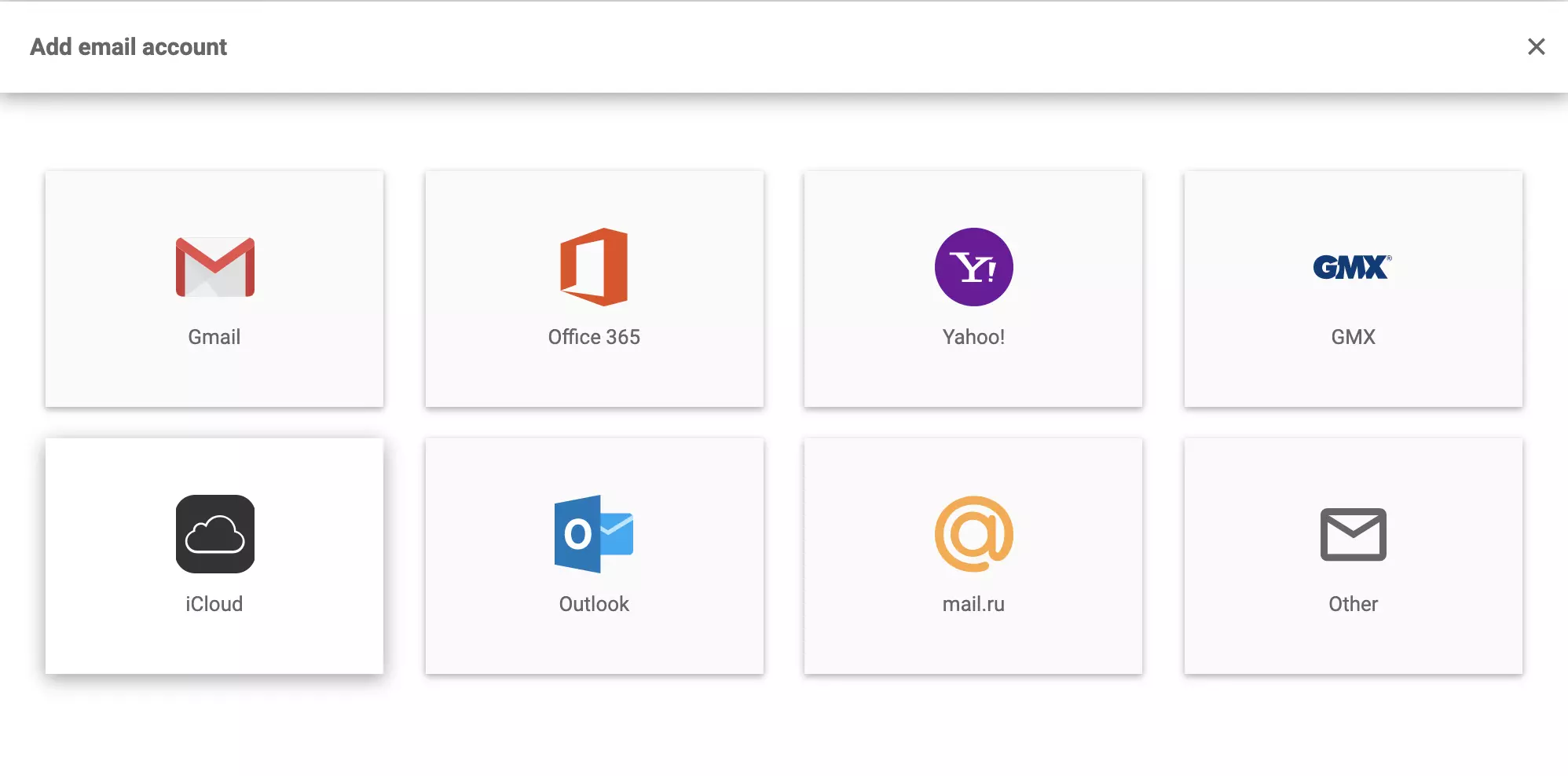 iCloud i LiveAgent e-mail-indstillinger
