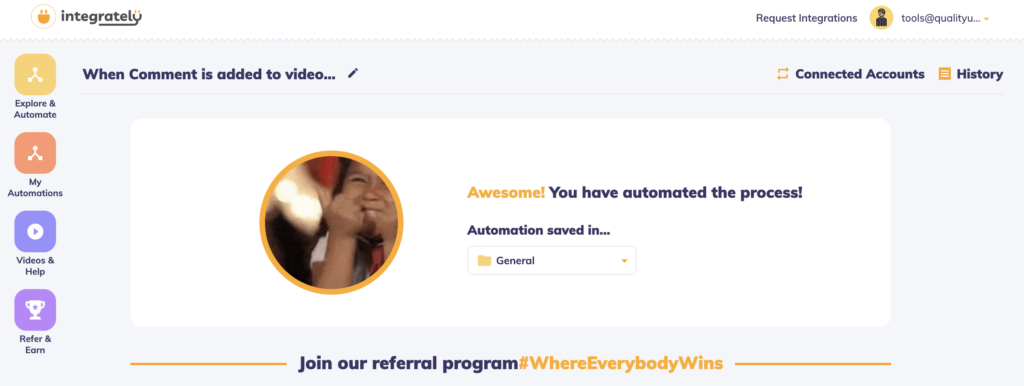 Afsluttende trin mellem LiveAgent og Youtube-integration
