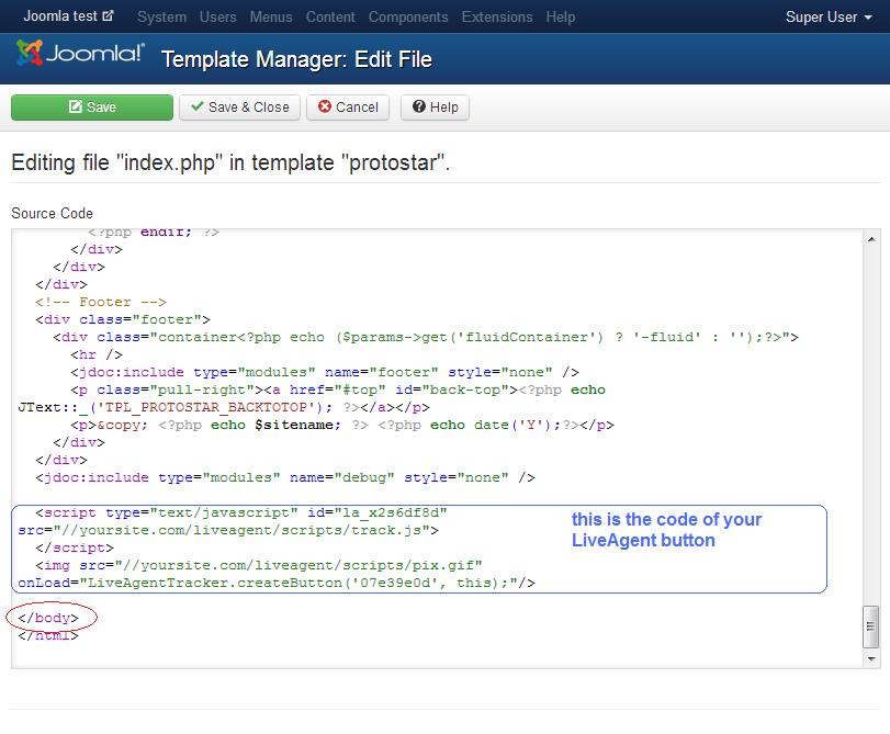 Joomla-skabeloneditor