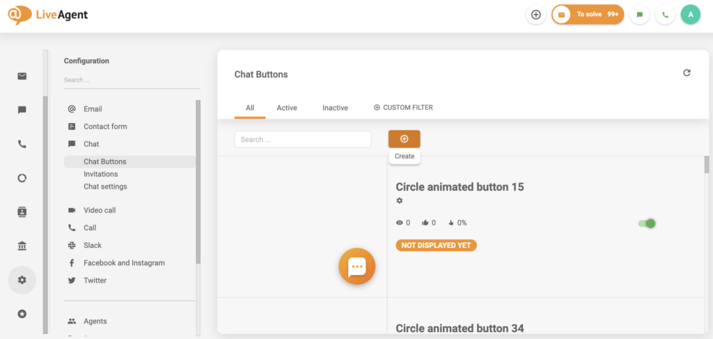 Chat button creation in LiveAgent