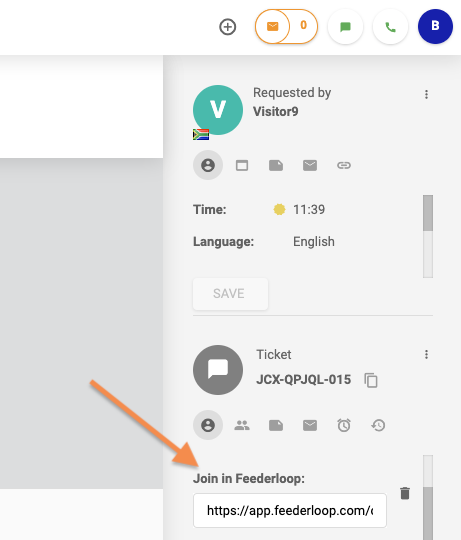 LiveAgent Feederloop-integration inde i billet