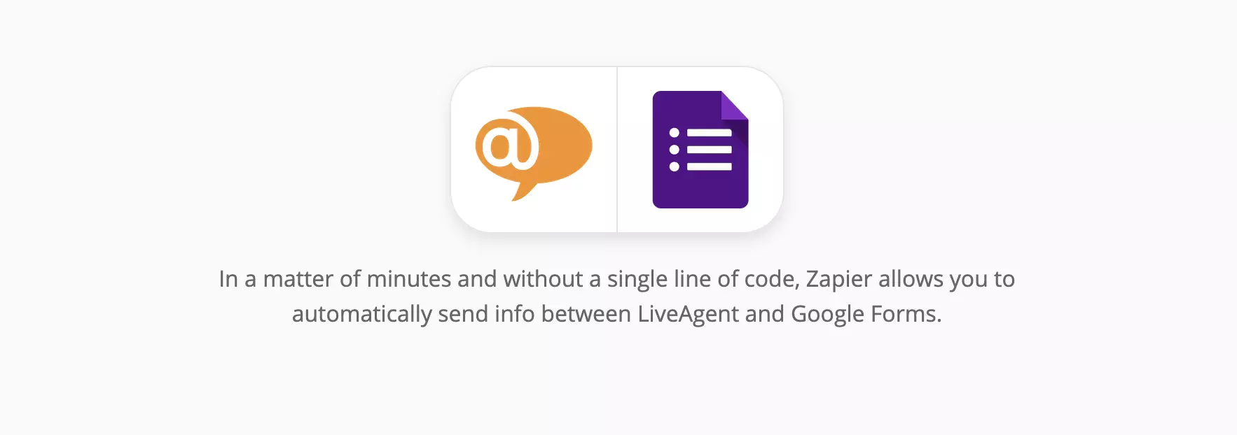 LiveAgent og Google Forms-integrationssiden på Zapier