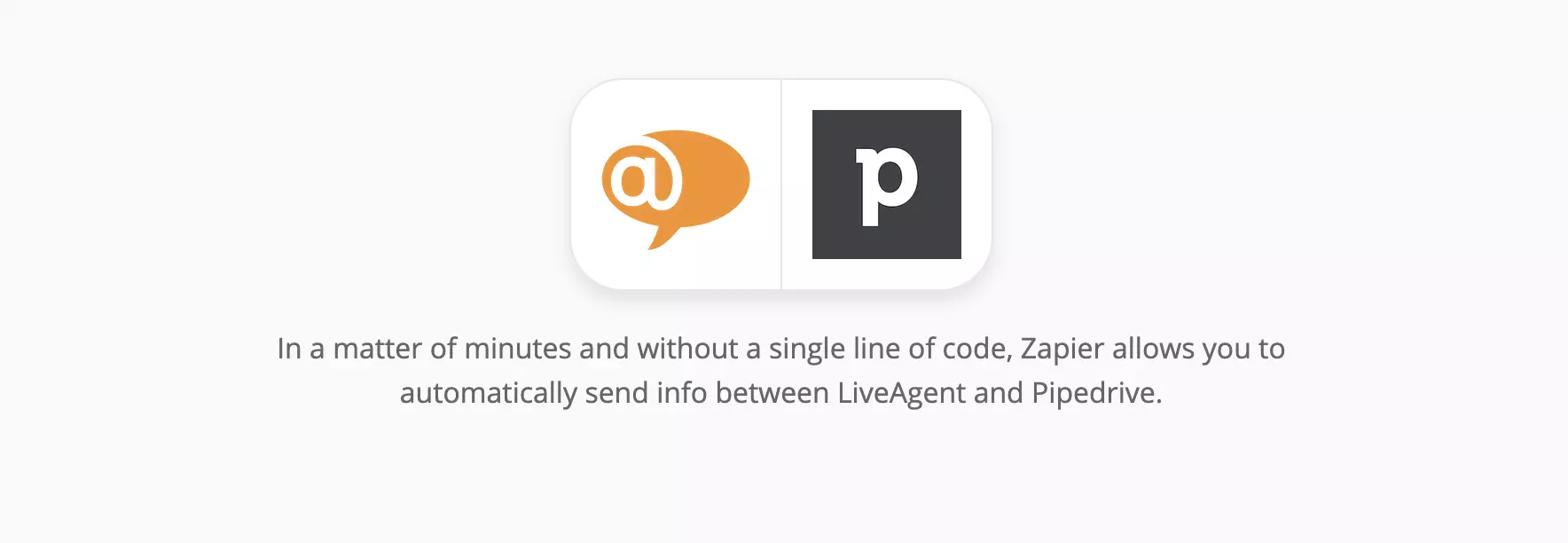 LiveAgent og PipeDrive-integrationsside på Zapier