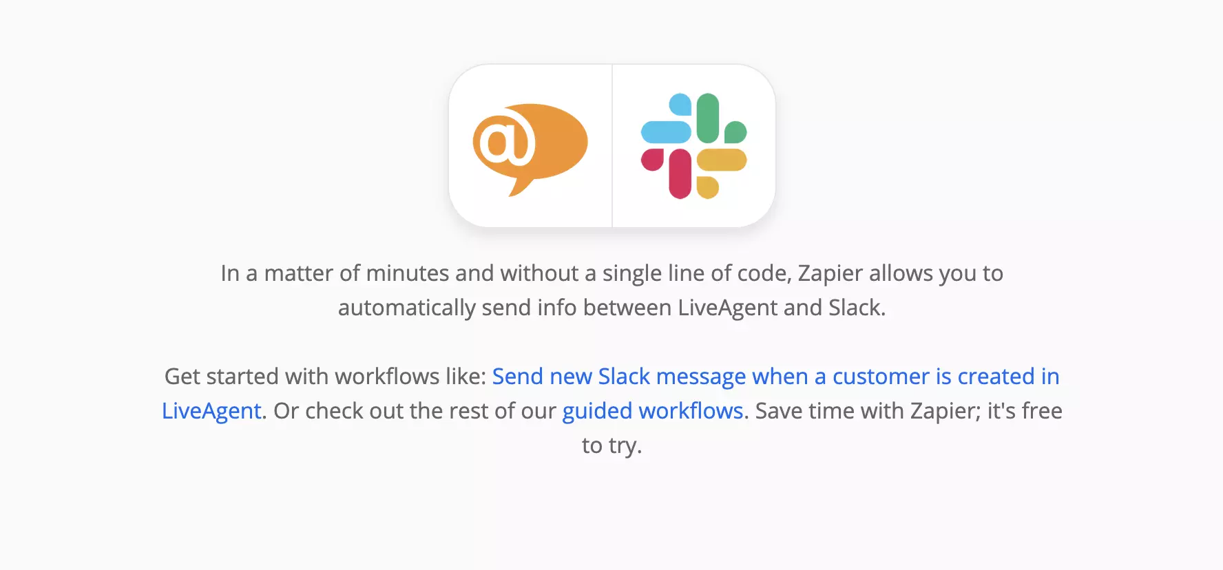 LiveAgent og Slack-side på Zapier