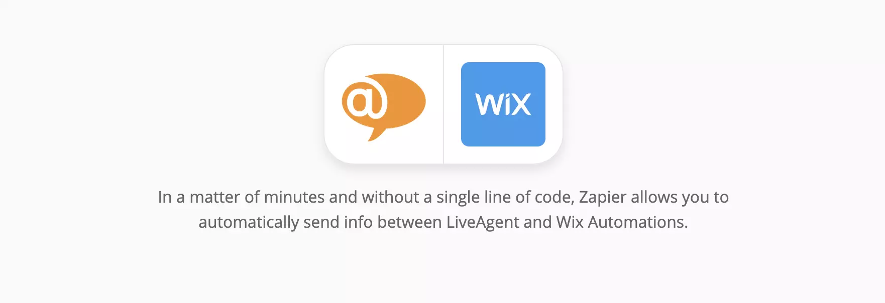 LiveAgent og Wix-integrationsside på Zapier