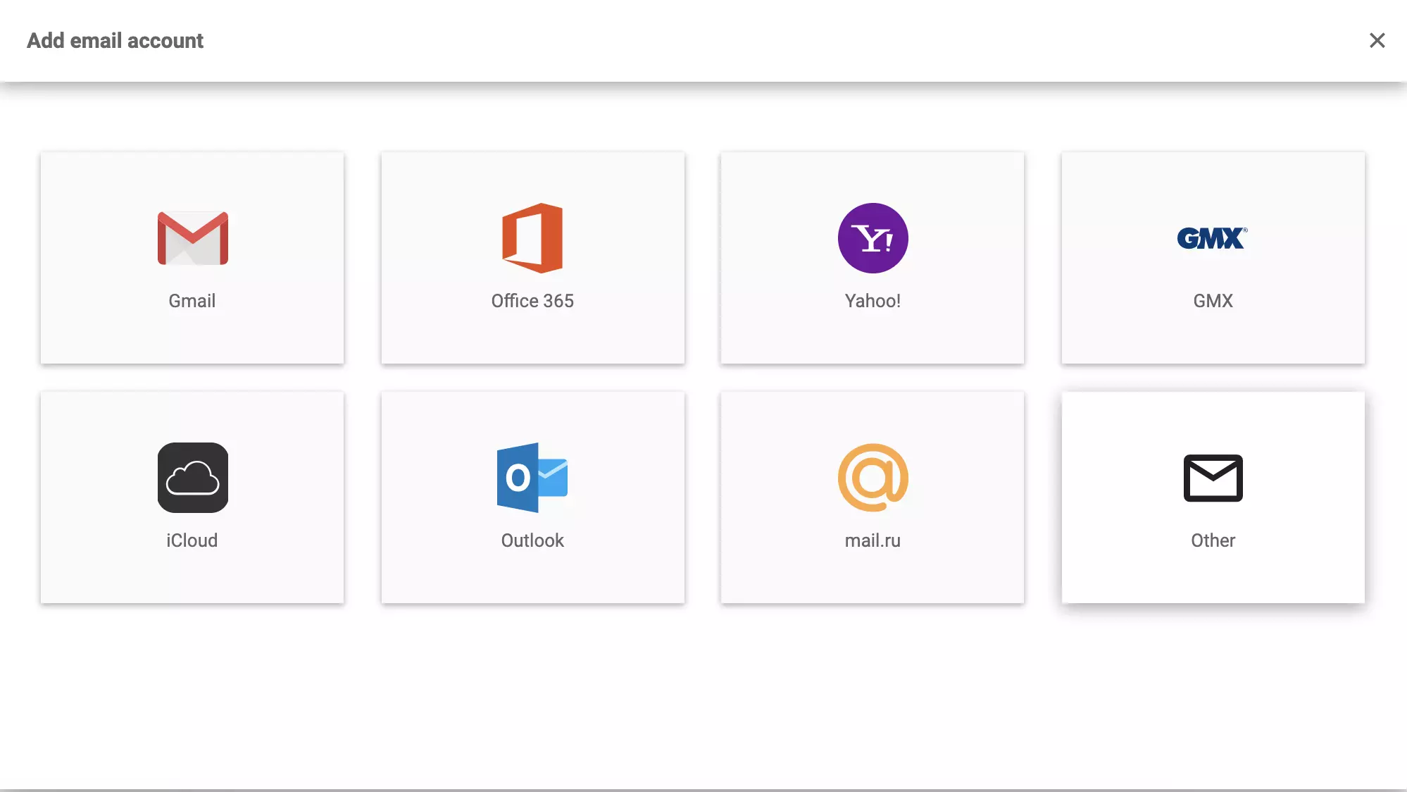 LiveAgent-konfiguration med emailvalg