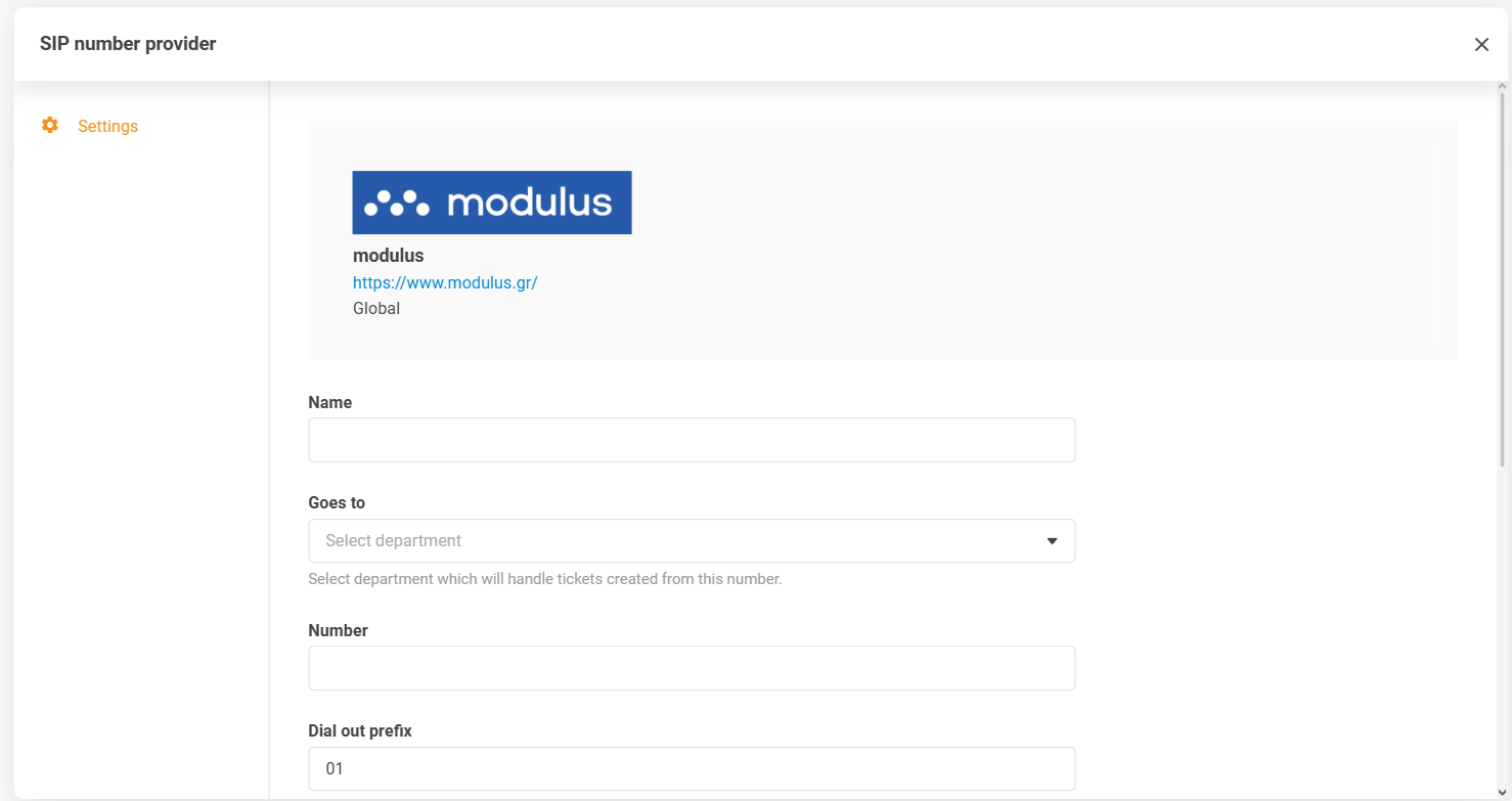 Modulus integration i LiveAgent