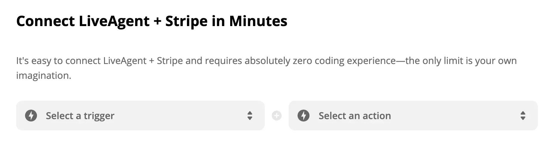 LiveAgent og Stripe integrationsside på Zapier