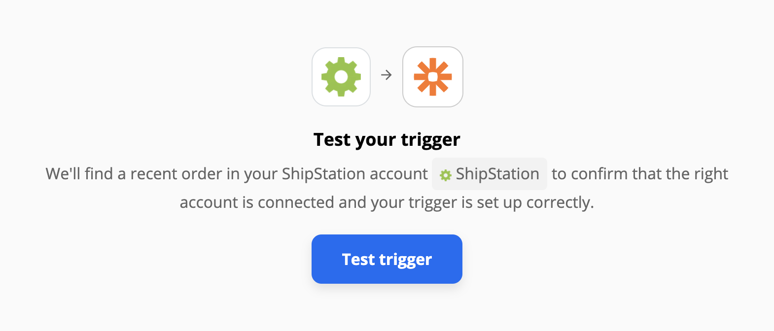 ShipStation-triggertest efter konfiguration