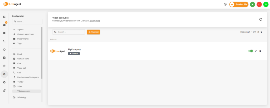 Succesfuld integration mellem Viber og LiveAgent