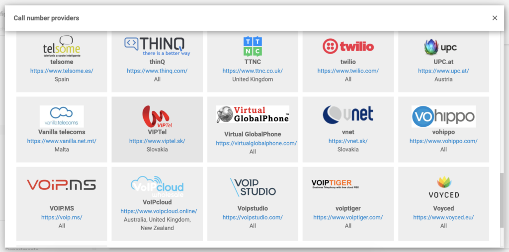 VoIPcloud på listen over VoIP-udbydere