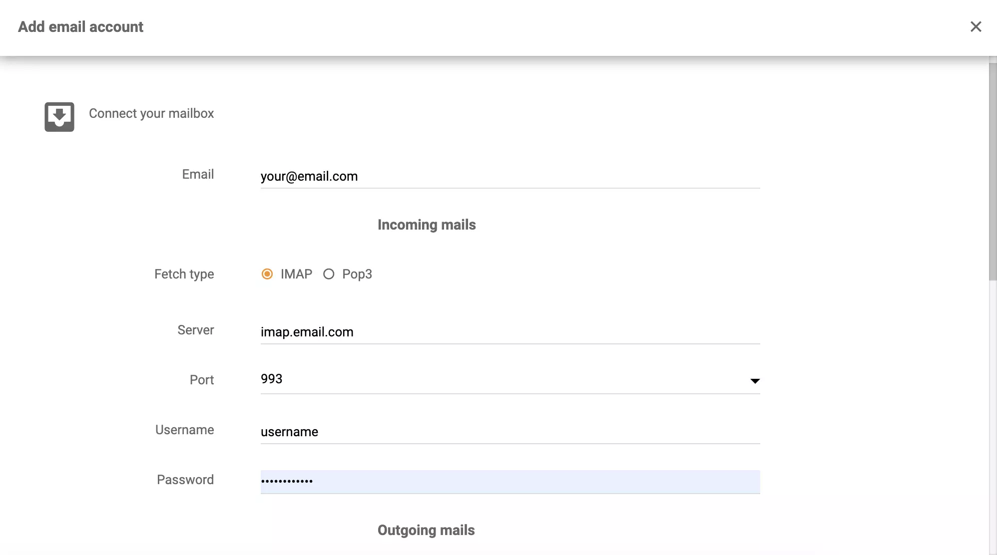 Zentyal-detaljer i LiveAgent-integration