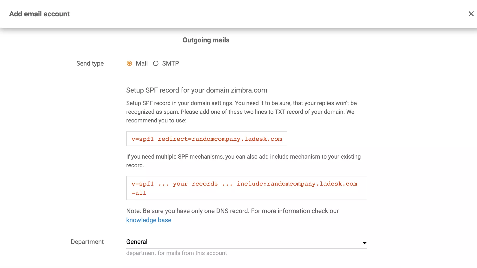 Opsætning af Zimbra-videresendelse