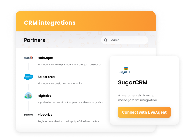 LiveAgent CRM-integrationer