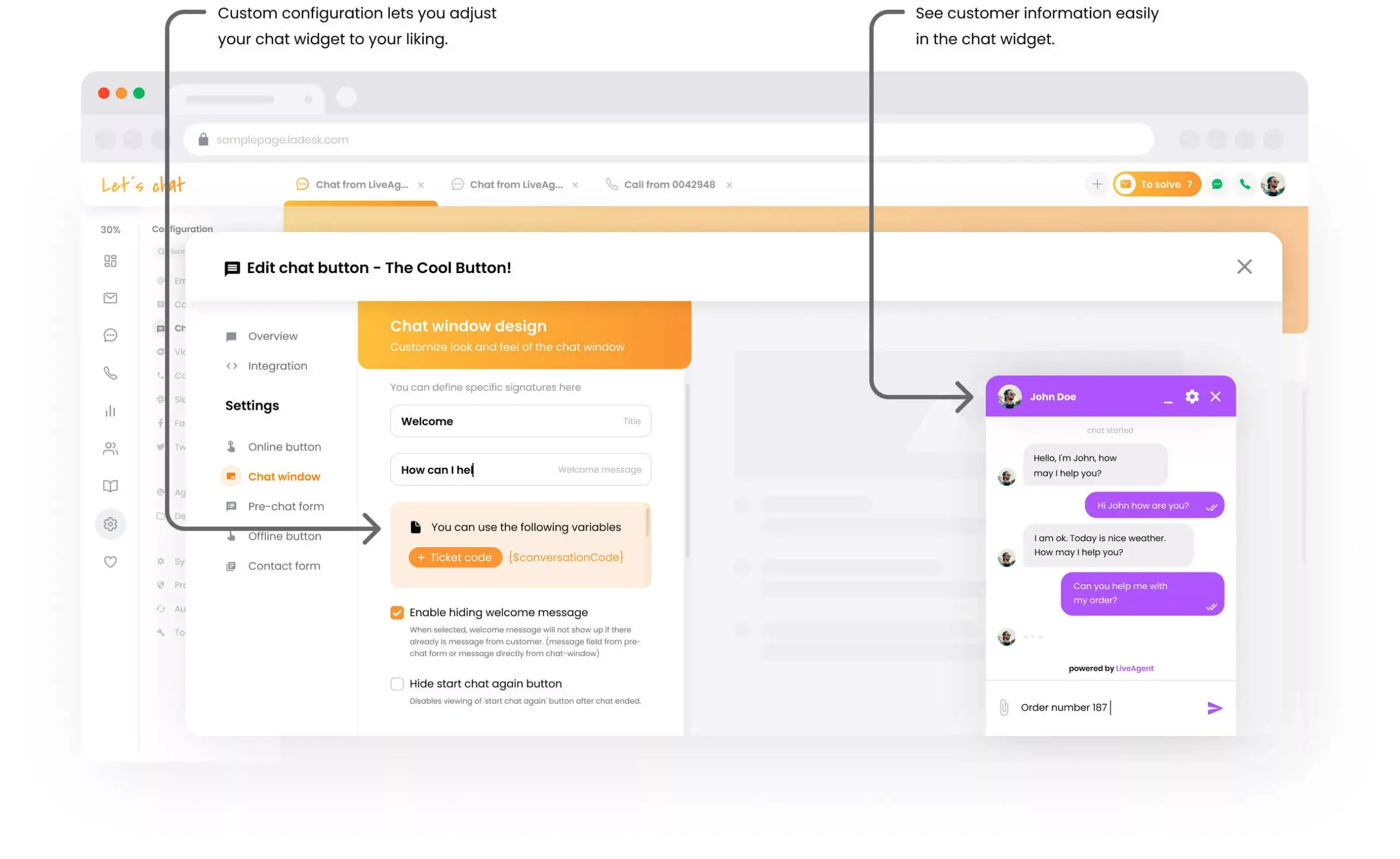 Customize chat window