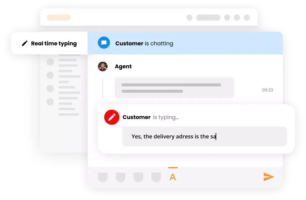 Real-time typing view