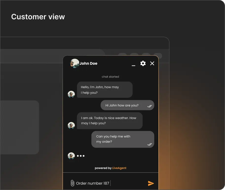 Kunde bruger live chat software på et websted