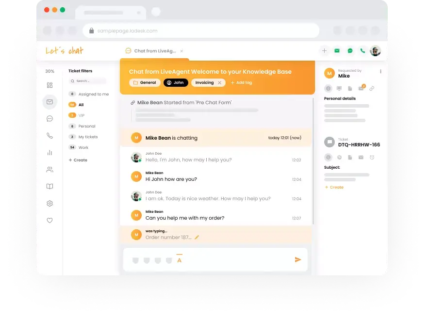 Supportteams visning