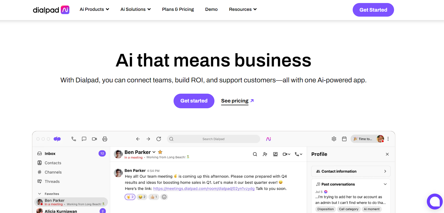 Dialpad-hjemmeside - kundeintelligenslløsning