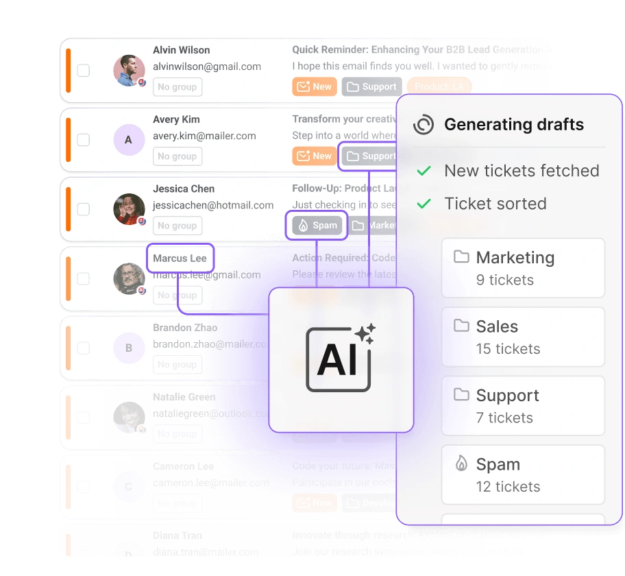 AI udkaster et ticket-svar i LiveAgent