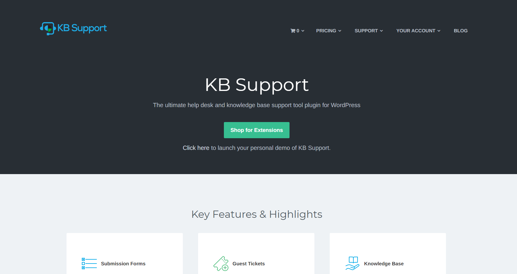 Kb-support ticketing software hjemmeside