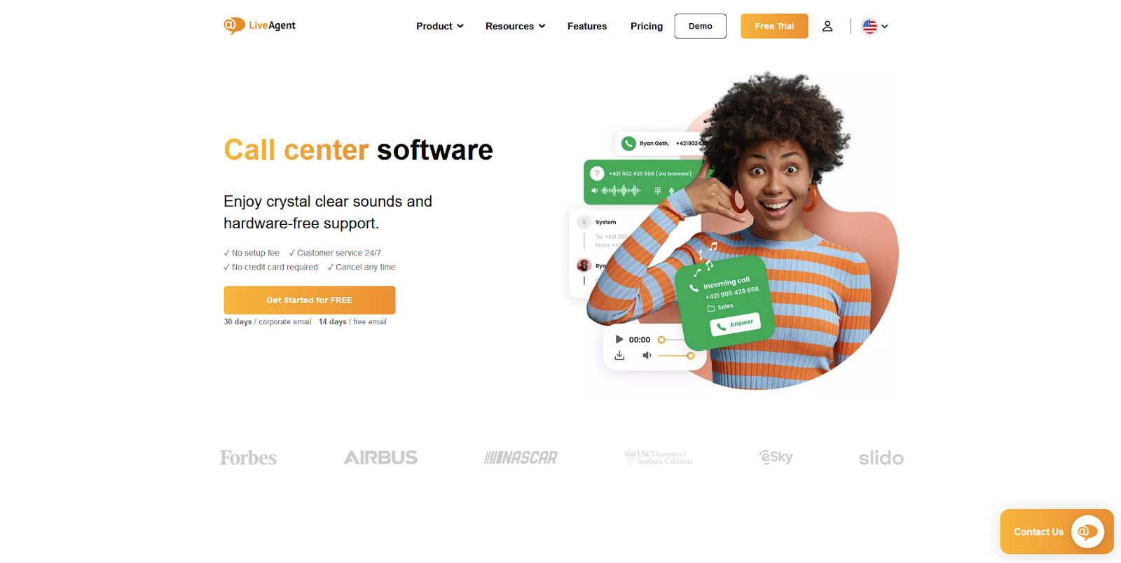 LiveAgent-hjemmeside - kundeserviceprogram til call center og live chat