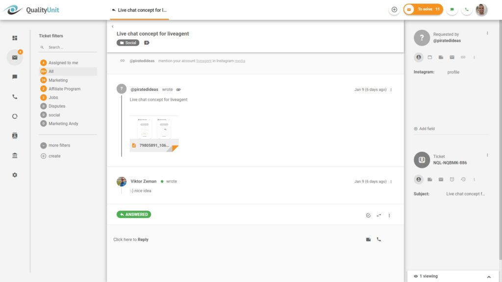 Instagram klagestyring