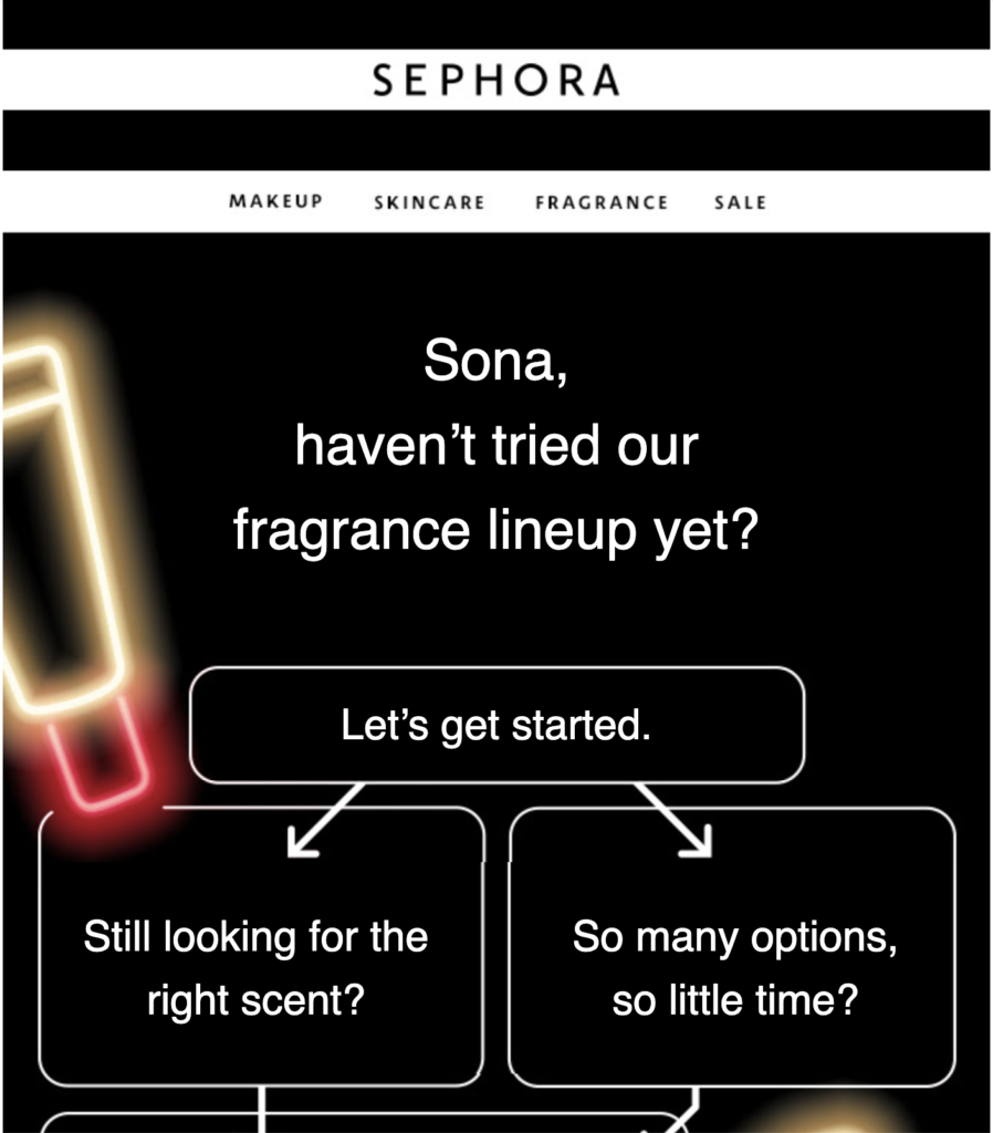 En genindvind-email fra Sephora