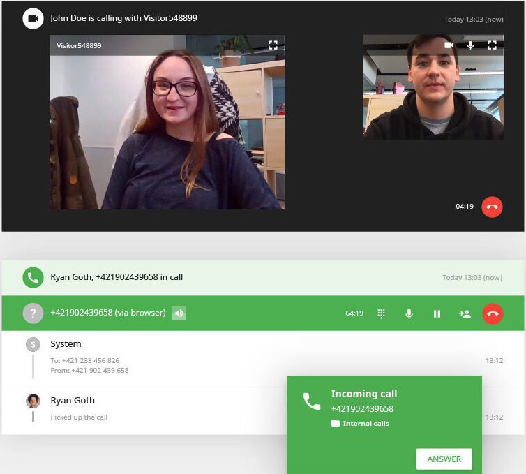 to personer videosamtaler