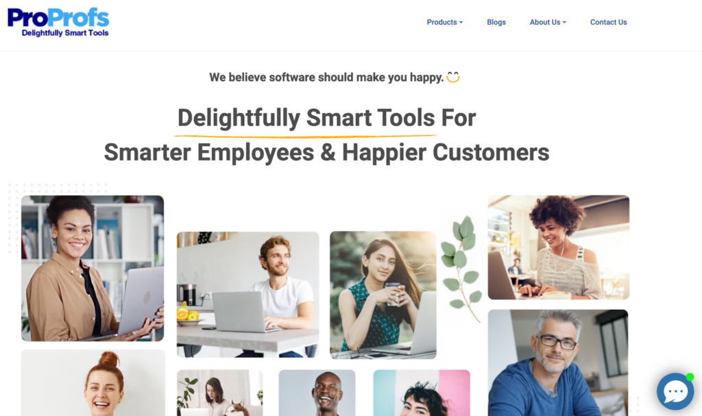 ProProfs vidensbasesoftware startside