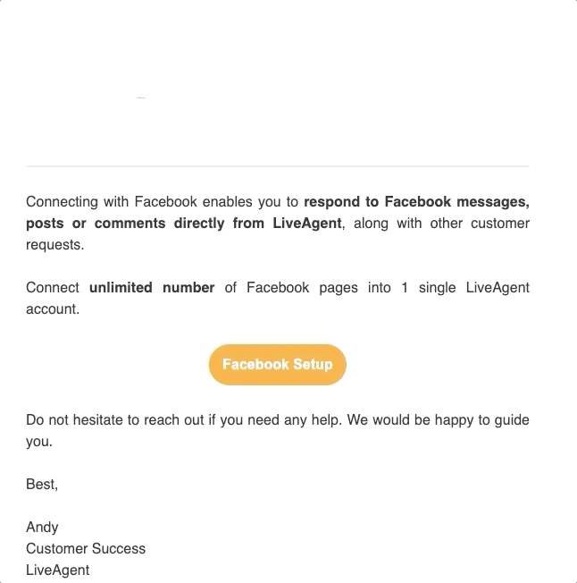 Example of LiveAgent's email formatting